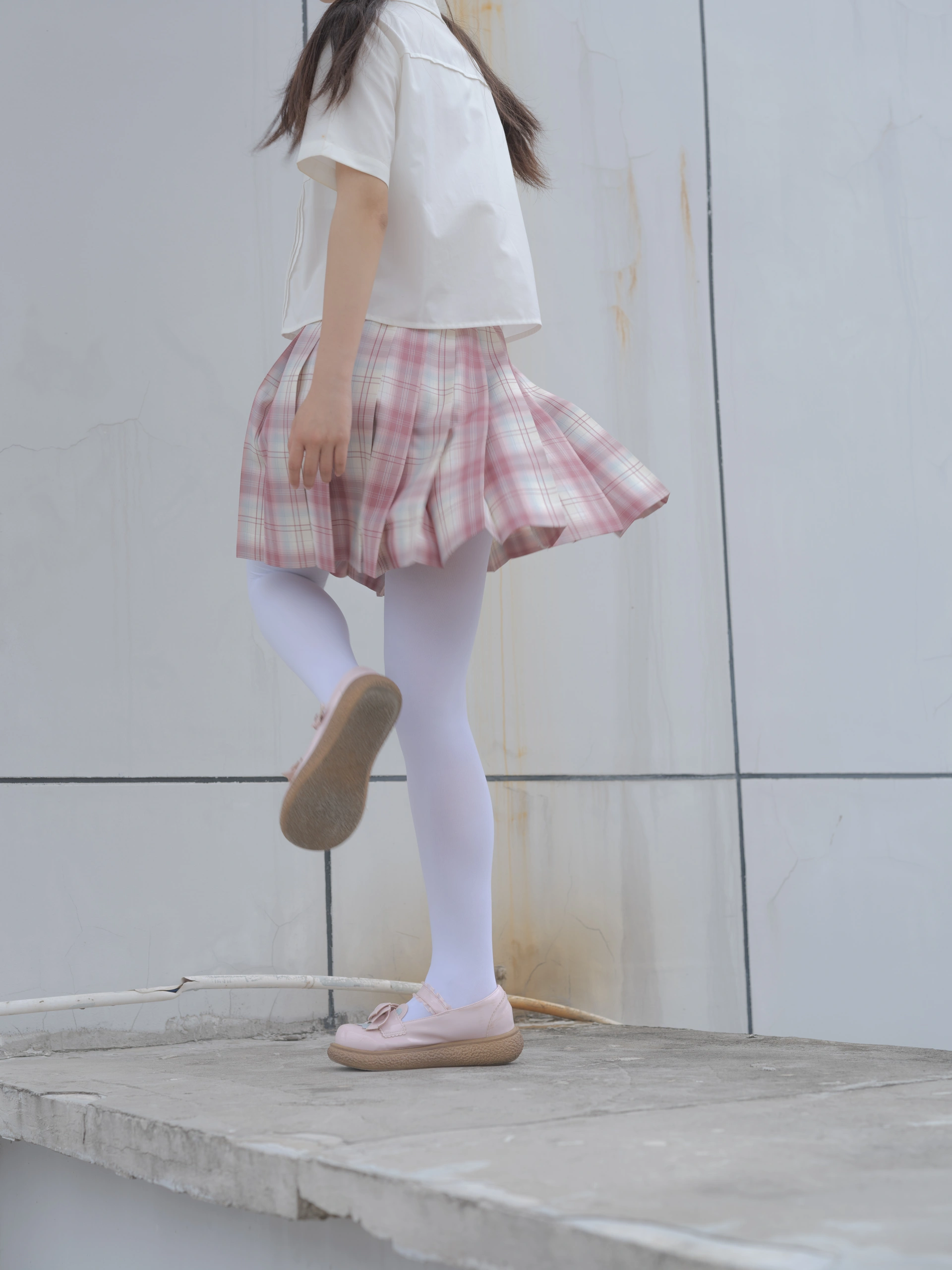 森萝财团写真 – 小圆 试拍 JKJK格子裙插图5